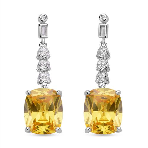 Gelbe Zirkonia Ohrringe, Edelstahl ca. 18,47 ct image number 0