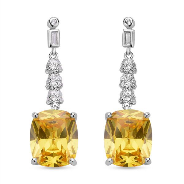 Gelbe Zirkonia Ohrringe, Edelstahl ca. 18,47 ct