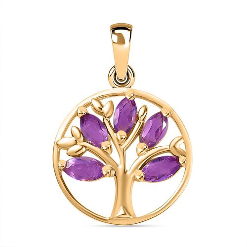 Afrikanischer Amethyst Anhänger 925 Silber Gelbgold Vermeil ca. 0.74 ct image number 0