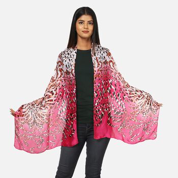 100% nat&uuml;rlicher Satin Seiden Schal, Rosa