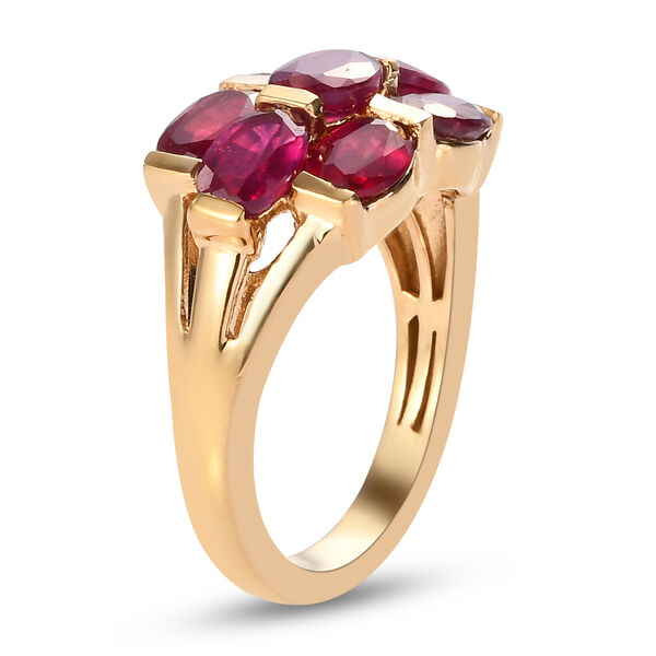 Afrikanischer Rubin (Fissure gefüllt) Ring 925 Silber vergoldet image number 5