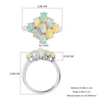 Äthiopischer Opal Cluster Ring 925 Silber Platin-Überzug image number 5