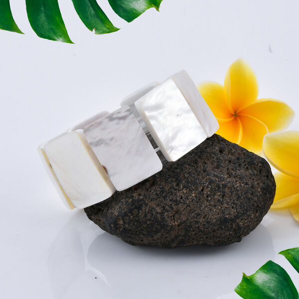 Royal Bali Kollektion - flexibles Perlmutt-Armband, ca. 19 cm image number 1