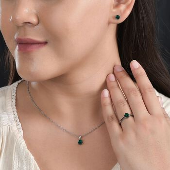 3er-Set- Russisches Diopsid kubisches Zirkonia-Schmuckset - 2,36 ct.