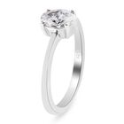 LUSTRO STELLA Hergestellt mit ZIRKONIA Solitär Ring 925 Silber Platin-Überzug (Größe 16.00) ca. 1,14 ct image number 3