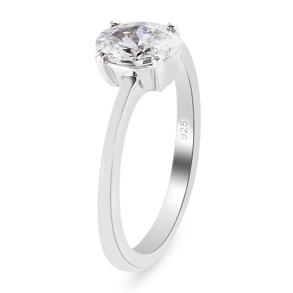 LUSTRO STELLA Hergestellt mit ZIRKONIA Solitär Ring 925 Silber Platin-Überzug (Größe 16.00) ca. 1,14 ct image number 5