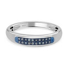 Blauer Diamant Ring, 925 Silber platiniert (Größe 18.00) ca. 0.10 ct