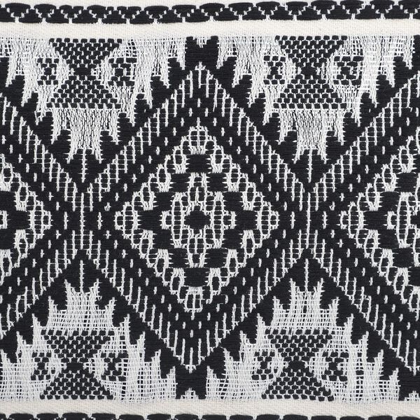 Stillvolle Weekender-Tasche aus 100% echtem Leder mit handgewebtem Dekor, schwarz image number 8