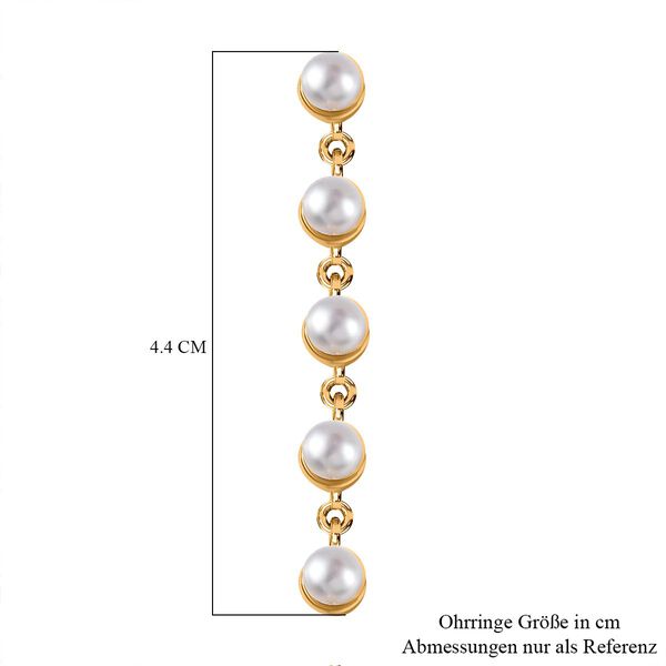Süßwasser Perle Ohrringe, 925 Silber Gelbgold Vermeil image number 6