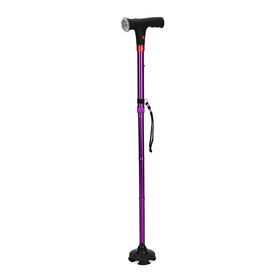 Faltbarer Smart-Gehstock mit LED Licht und Alarm, Belastbarkeit 113 KG, Lila, Benötigt 2xAAA-Batterien (nicht im Lieferumfang enthalten)