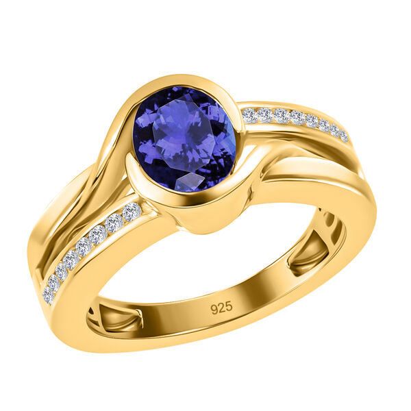 Tansanit und Zirkon-Ring - 1,30 ct. image number 4