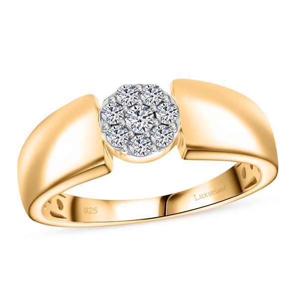 LUXURIANT 0,25 ct. SI-GH Labor Diamant Ring, 925 Silber Gelbgold Vermeil image number 3