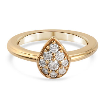 Moissanit Ring 925 Silber vergoldet (Gr&ouml;&szlig;e 16.00) ca. 0,28 ct