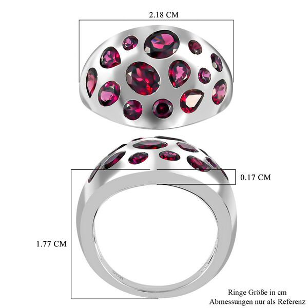 Rhodolit Granat Ring 925 Silber Platin-&Uuml;berzug 2,18 Ct image number 6