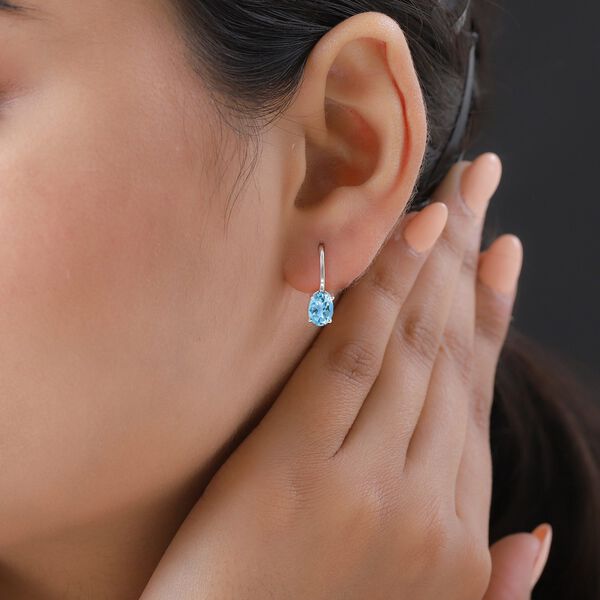 Himmelblaue Topas-Ohrh&auml;nger - 1,84 ct. image number 3