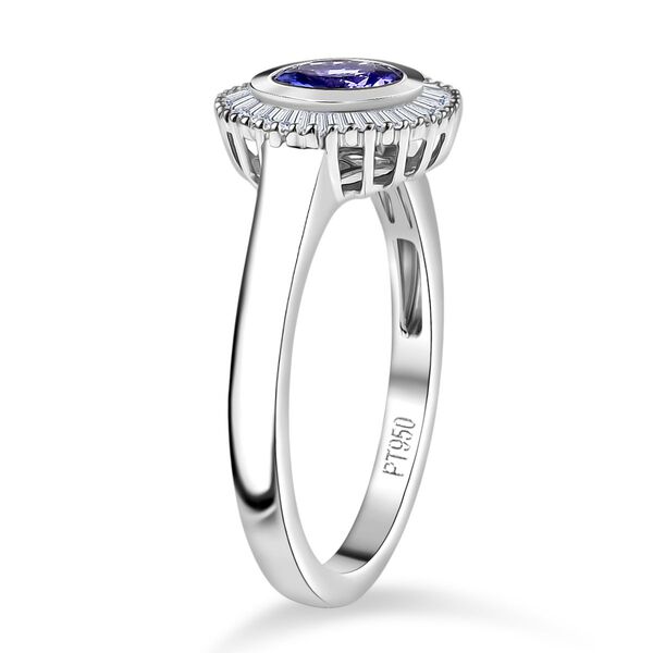 Rhapsody AAAA Tansanit, Weißer Diamant Ring 950 Platin (Größe 17.00) ca. 1,05 ct image number 4