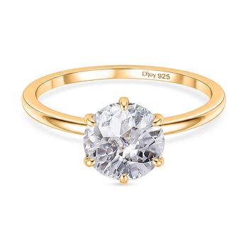 D'Joy Moissanit Ring, 925 Silber vergoldet - 1,77 ct.