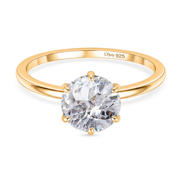 D'Joy Moissanit Ring, 925 Silber vergoldet - 1,77 ct.