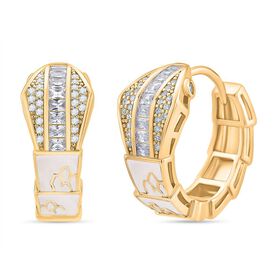 Weißer Zirkonia Ohrringe Nickelfreies Messing emailliert 0.50 ct