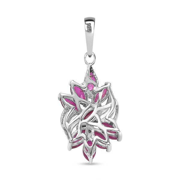 Afrikanischer Rubin (Fissure gef&uuml;llt) Anh&auml;nger 925 Silber rhodiniert ca. 1.78 ct image number 5