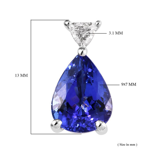 RHAPSODY - AAAA Tansanit und Diamant VS E-F Anh&auml;nger, 950 Platin ca. 1,90 ct image number 5