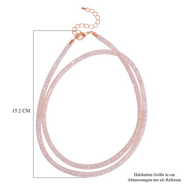 Weißer Kristall Halskette ca. 75 cm Reines Messing image number 4