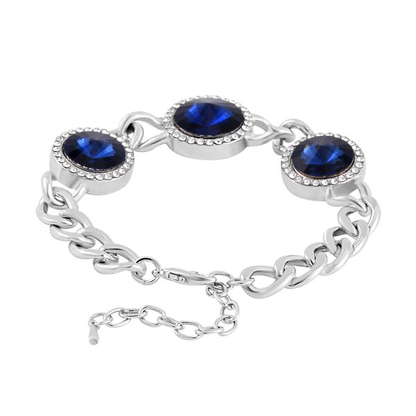 Glas, Wei&szlig;er Kristall Armband ca. 19 cm+ 5 cm Extender image number 4