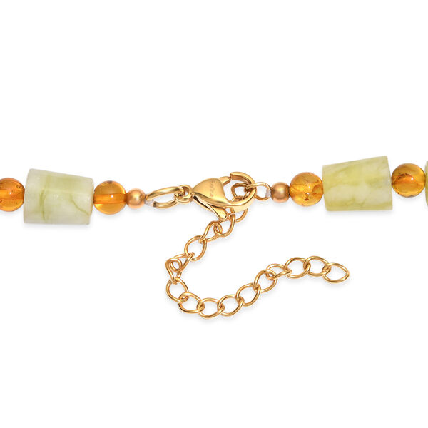 EverTrue Harmonie Serpentin und Bernstein 45+5cm Halskette - 170 ct. image number 4