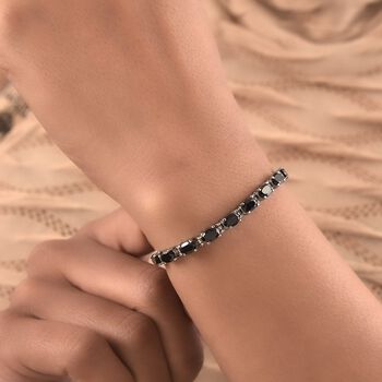 Schwarzer Spinell Armband ca. 20 cm 316L Edelstahl ca. 14.97 ct