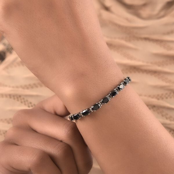 Schwarzer Spinell Armband ca. 20 cm Edelstahl ca. 14,97 ct image number 3