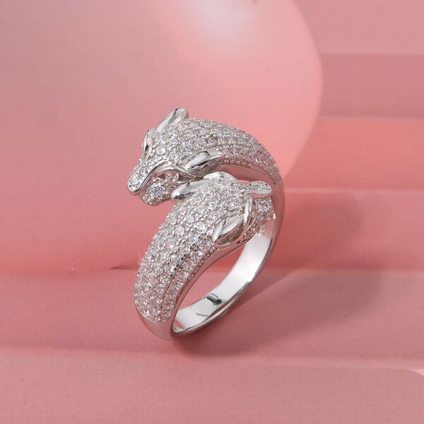 Lustro Stella Weißer Zirkonia Ring 925 Silber rhodiniert (Größe 19.00) image number 1