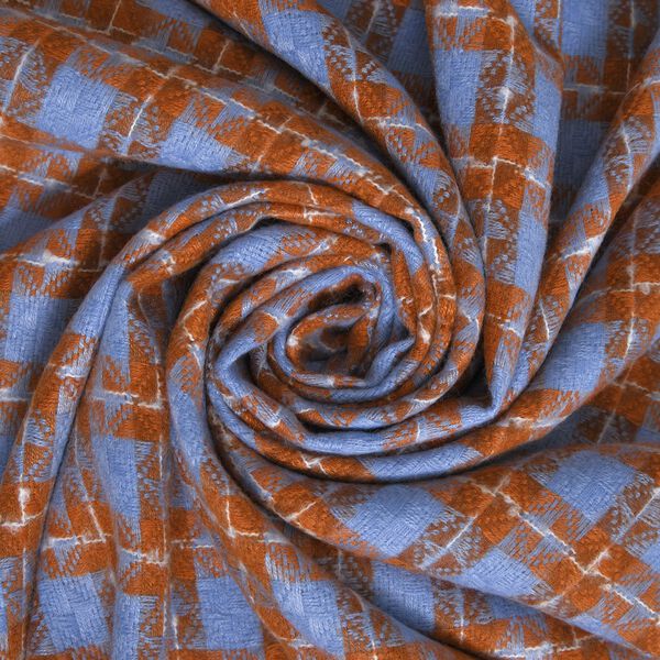 Karierter Schal mit Fransen, Orange image number 5