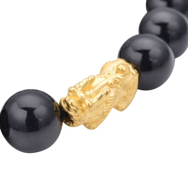 Flexibles, schwarzes Turmalin-Armband, 19 cm image number 5