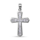 Lustro Stella - Weißer Zirkonia Kreuz-Anhänger, 925 Silber rhodiniert ca. 0,54 ct