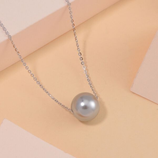 Tahiti-Farben Muschelkernperle Halskette, 43 cm - 4,50 ct. image number 2