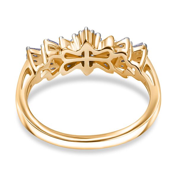 LUXURIANT SI-GH Labor Diamant Ballerina Ring, 925 Silber 750 Gelbgold Vermeil - 0,50 ct. image number 5