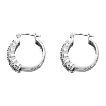 Wei&szlig;er Zirkonia Ohrringe  Edelstahl