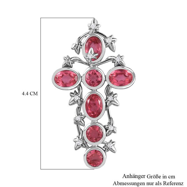 GP Italian Garden Kollektion- Padparadscha-Quarz-Triplett, Zirkon und blauer Saphir-Anh&auml;nger- 5,35 ct. image number 6