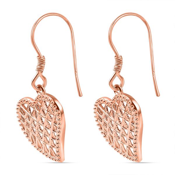 Herz Ohrringe, 925 Silber in Rosegold Vermeil image number 3