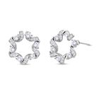 Weiße Zirkonia Ohrringe, Messing