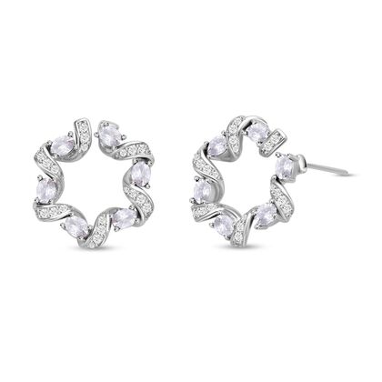 Wei&szlig;e Zirkonia Ohrringe, Messing