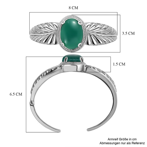 Verde Onyx Armreif ca. 19 cm Edelstahl ca. 22.67 ct image number 5