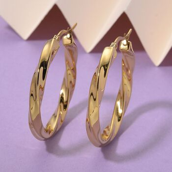 316L Edelstahl IP-Gelbbeschichtung Ohrringe 10,75g