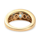 Blauer Zirkon Ring 925 Silber 585 Vergoldet (Größe 21.00) ca. 1,58 ct image number 5