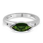 Natürlicher Chromdiopsid Ring 925 Silber platiniert  ca. 0,98 ct image number 0