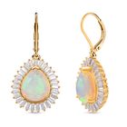 D'Joy AAA Nat&uuml;rlicher, &auml;thiopischer Welo Opal, Moissanit Ohrringe 925 Silber 750 Gelbgold Vermeil ca. 5.64 ct