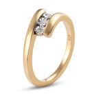 Diamant Bypass Ring 925 Silber 585 Vergoldet image number 3