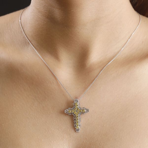 J Francis gefertigt mit SWAROVSKI- Helle Farbe Topas Swarovski Kristall Anh&auml;nger image number 3