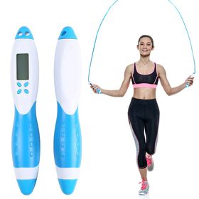 Elektronisches Zähl-Springseil, Blau und weiß