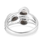 Handgearbeiteter Polki Blauer Diamant Ring 925 Silber Platin-Überzug image number 4